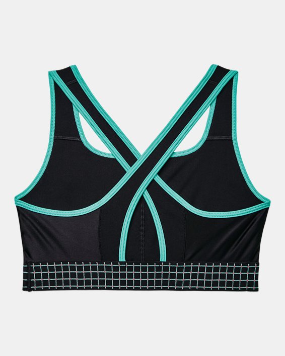 Women's Armour® Mid Crossback Sports Bra in Black image number 9